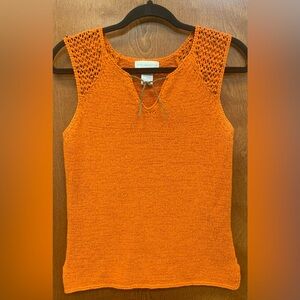 Worthington crochet wooden beaded sweater